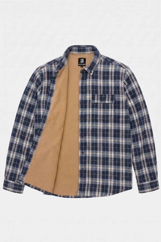 Beached Out Flannel Overshirt Navy / Blue