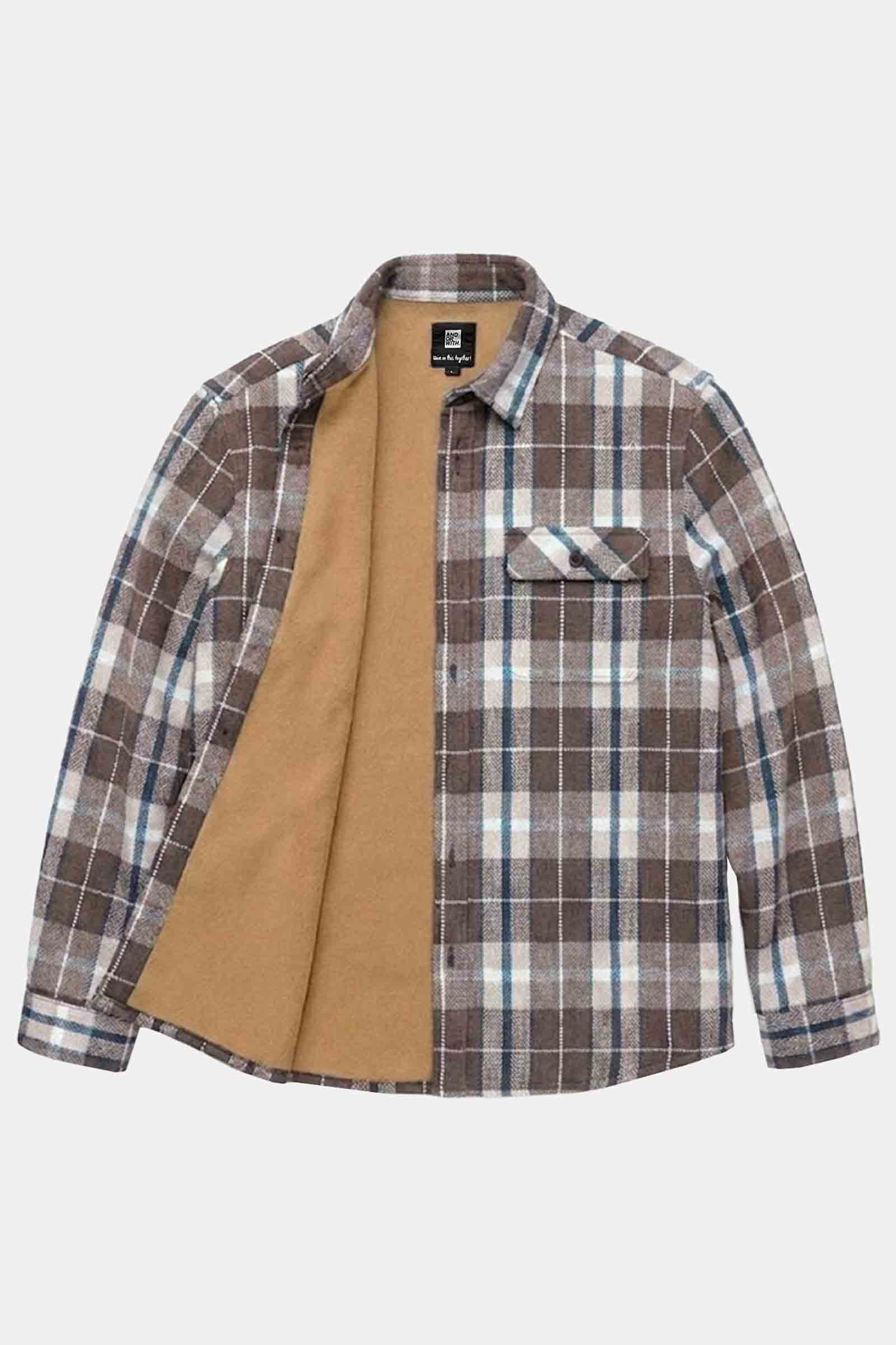 Beached Out Flannel Overshirt Brown / Cream *PRE ORDER* SHIPS 14TH JULY