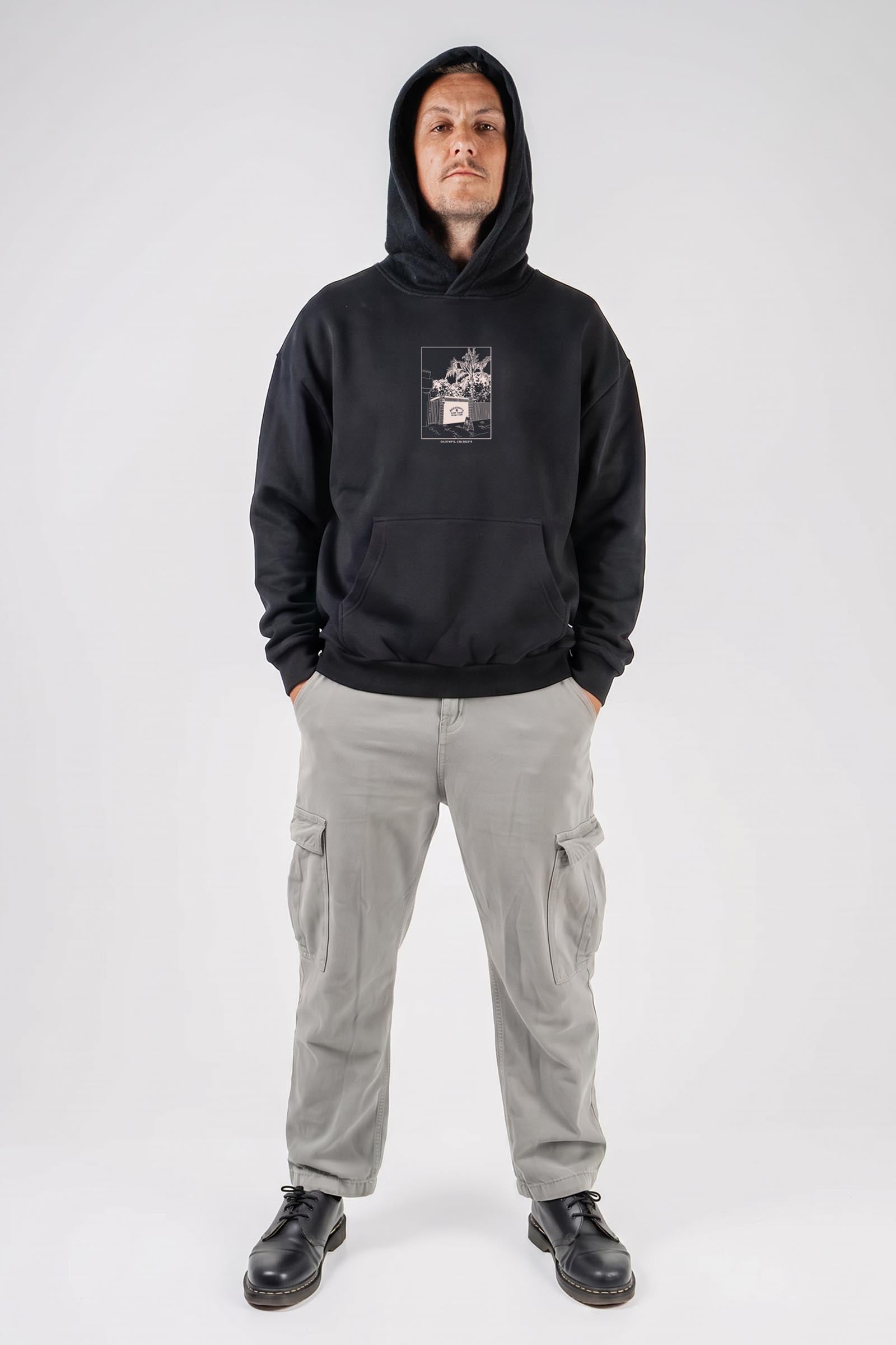 Garage Shop Box Fit Hoodie Black