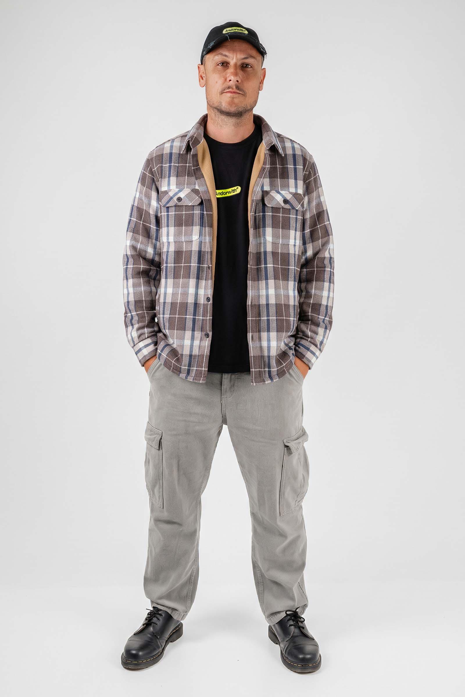 Beached Out Flannel Overshirt Brown / Cream *PRE ORDER* SHIPS 14TH JULY