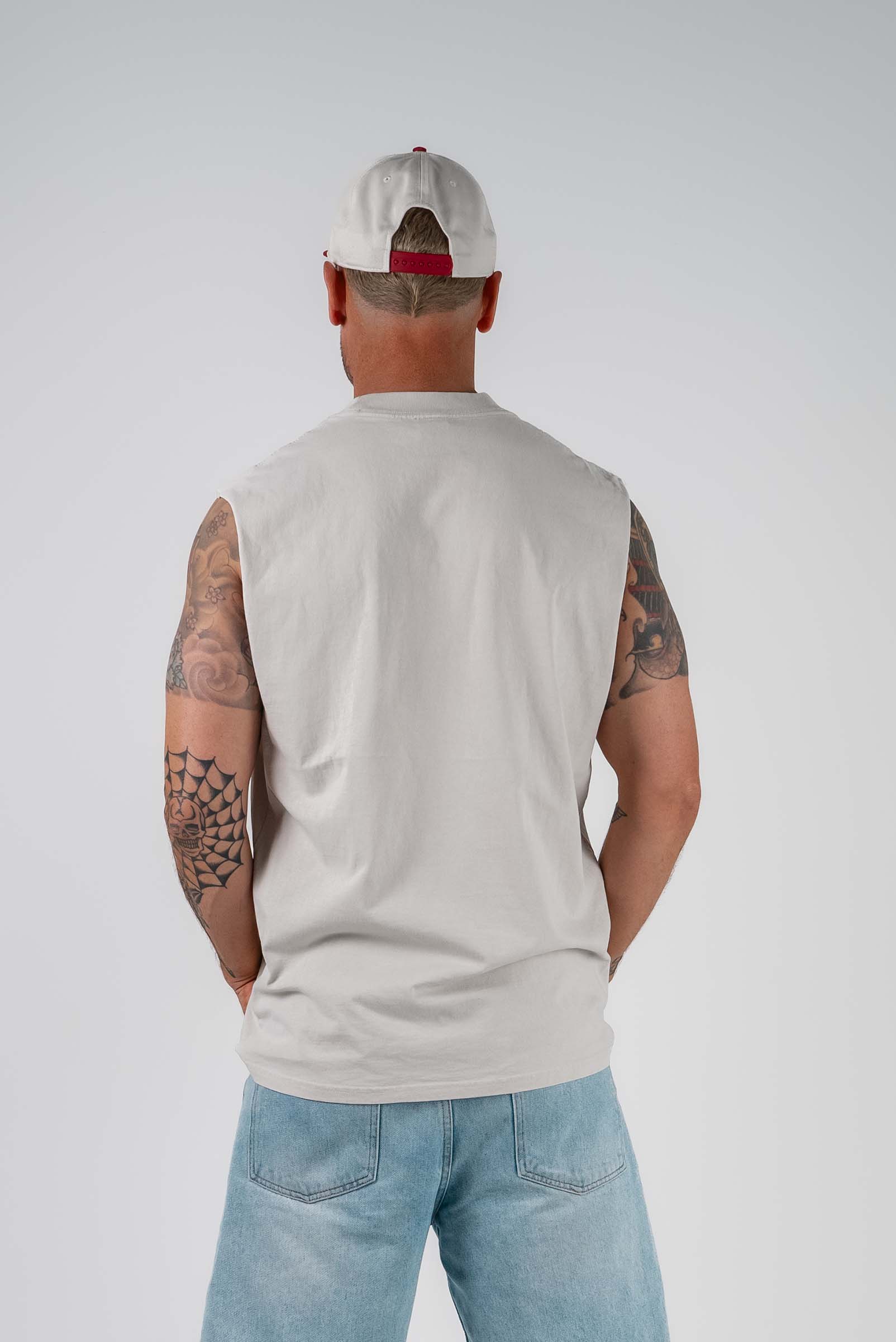 Trippy Flower Box Fit Muscle Tee Bone