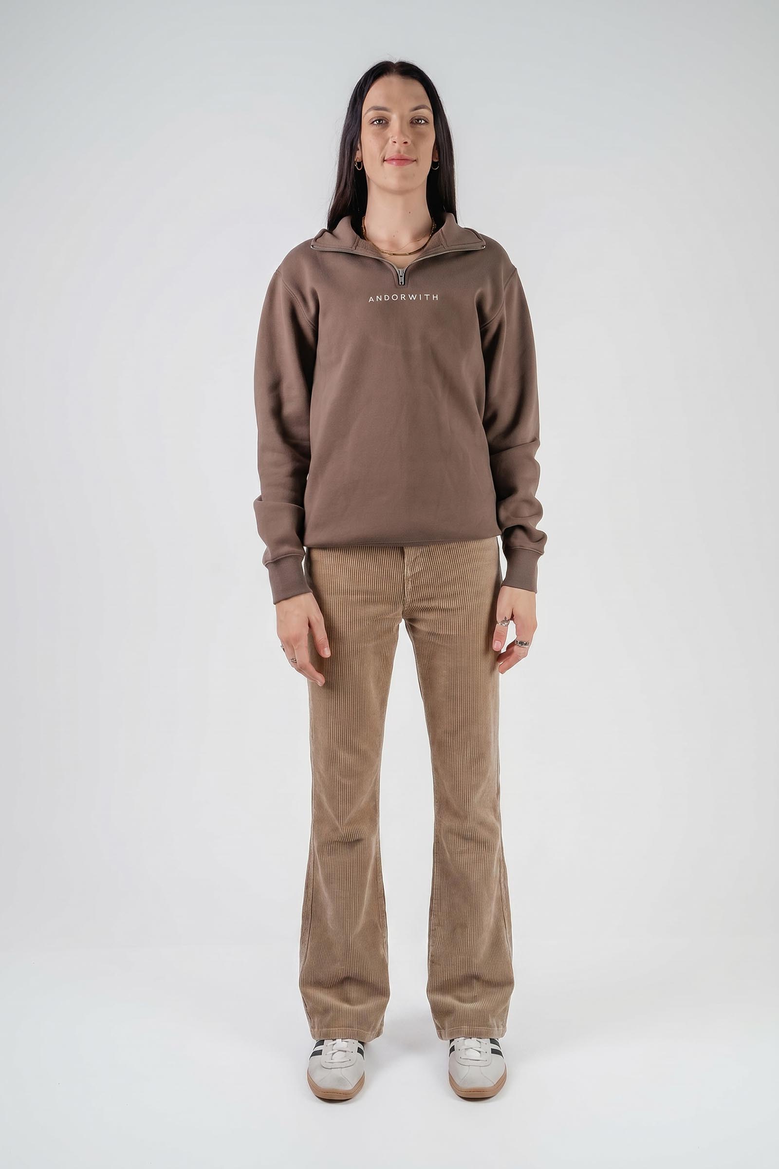 Family 1/4 Zip Fleece Pullover Coffee