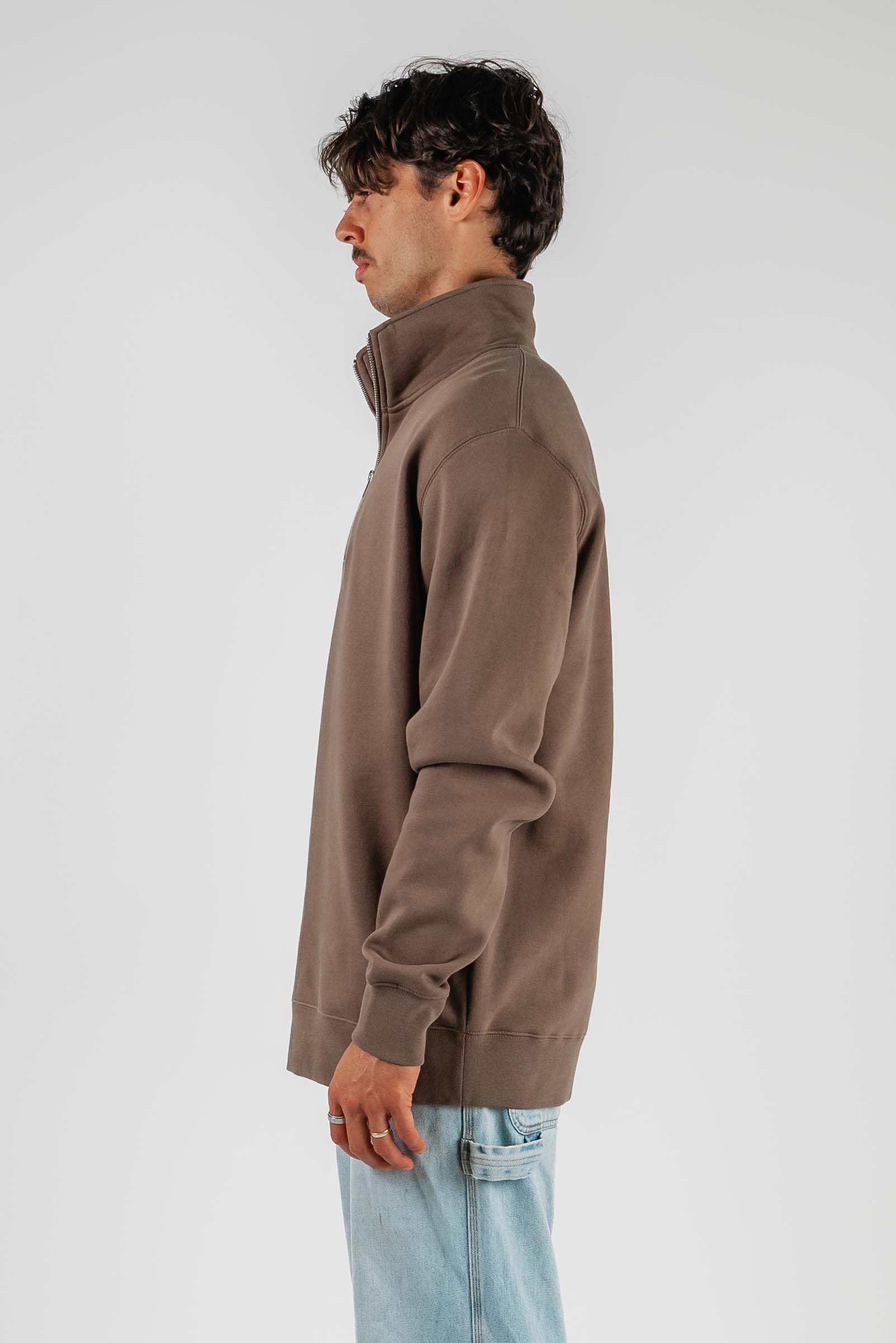 Family 1/4 Zip Fleece Pullover Coffee
