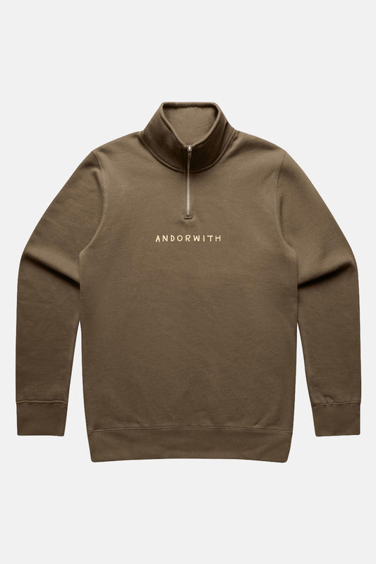 Family 1/4 Zip Fleece Pullover Coffee
