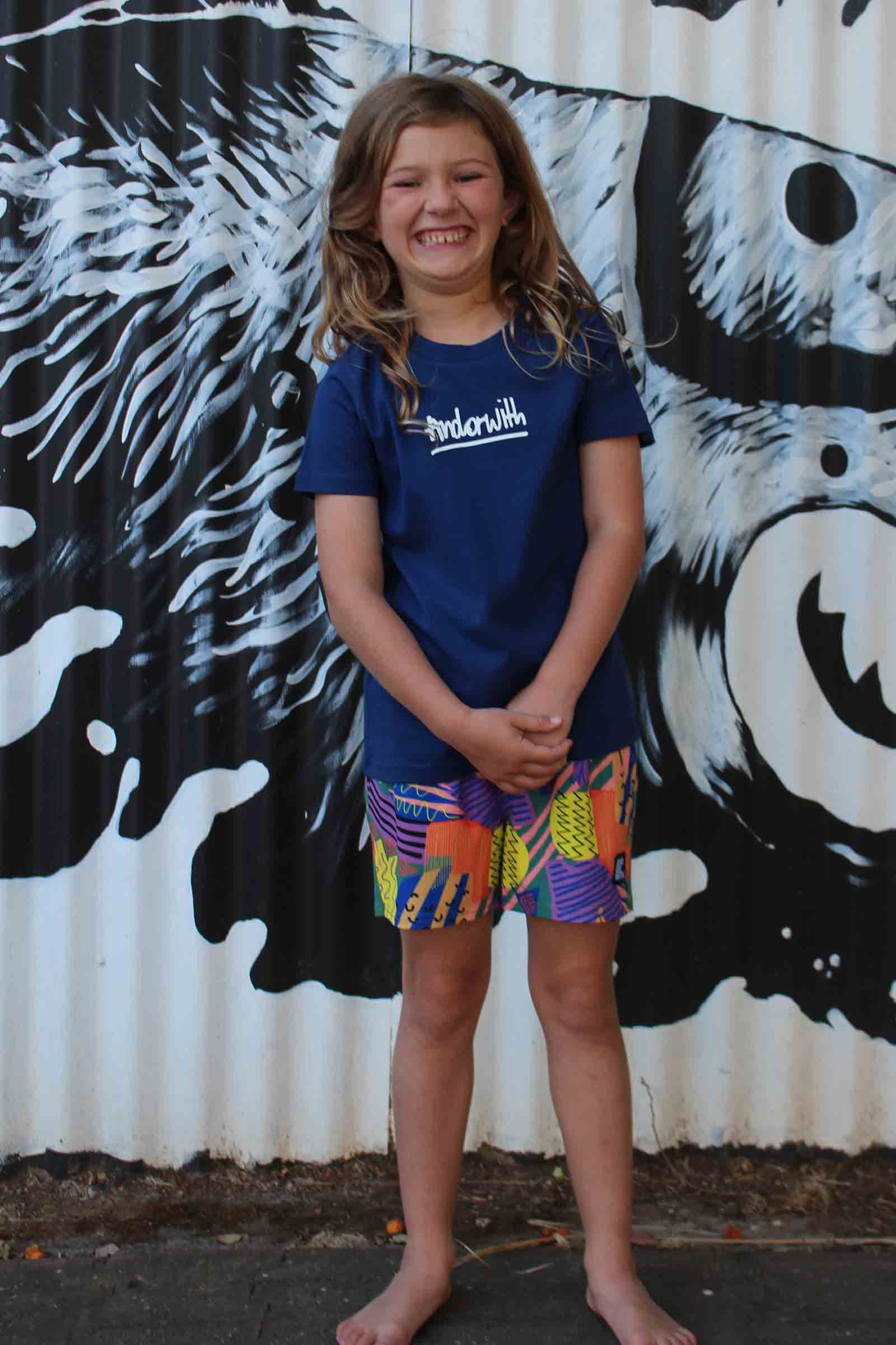 Kids/Youth Scribble Tee Cobalt