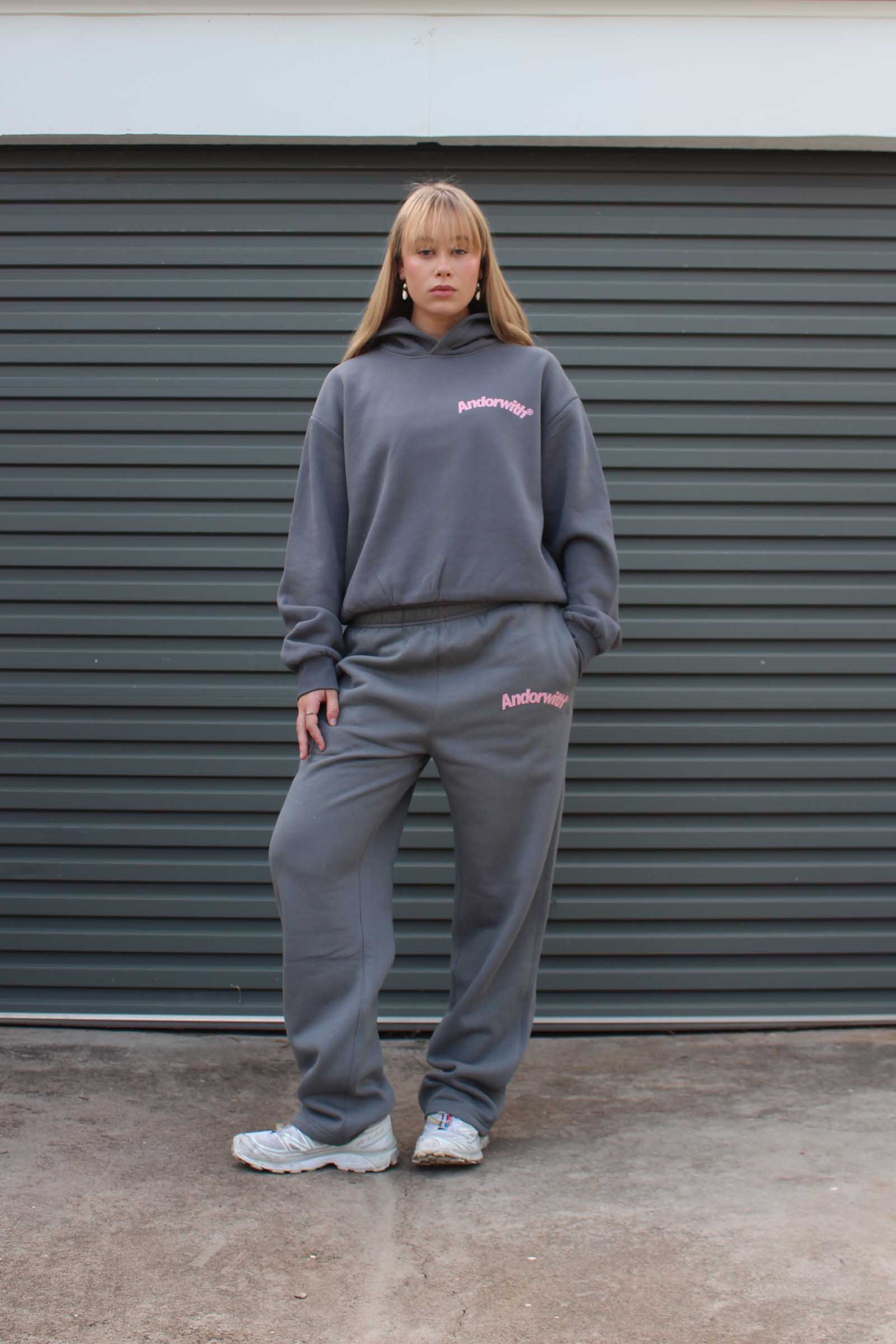 Swoop Box Fit Hoodie Slate Grey