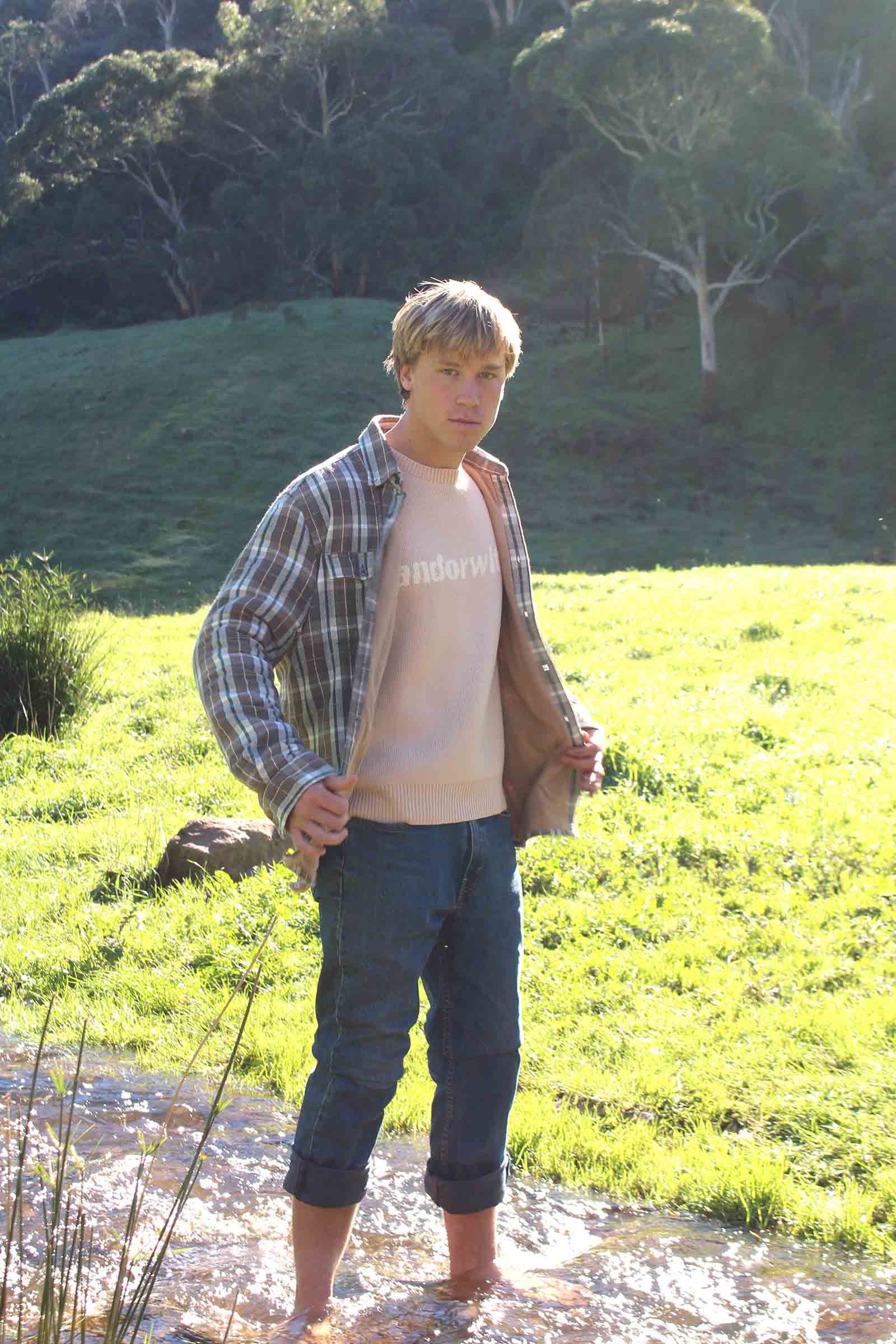 Beached Out Flannel Overshirt Brown / Cream