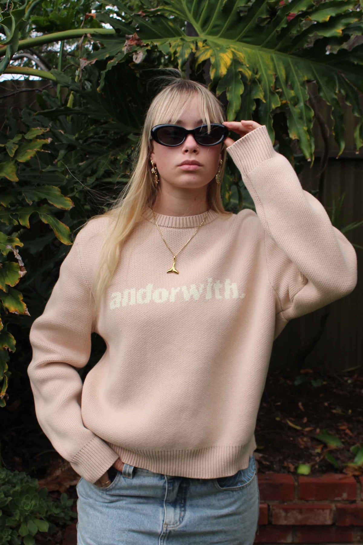 Statement Knitted Sweater Oatmeal