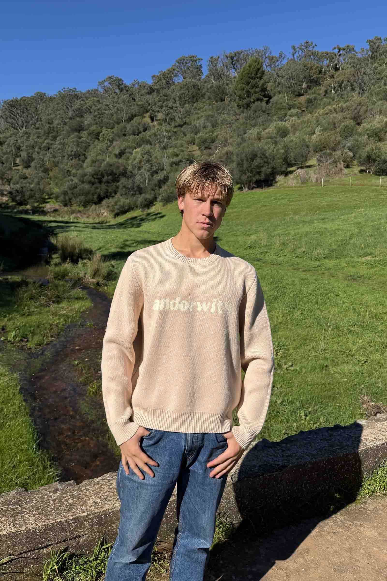 Statement Knitted Sweater Oatmeal
