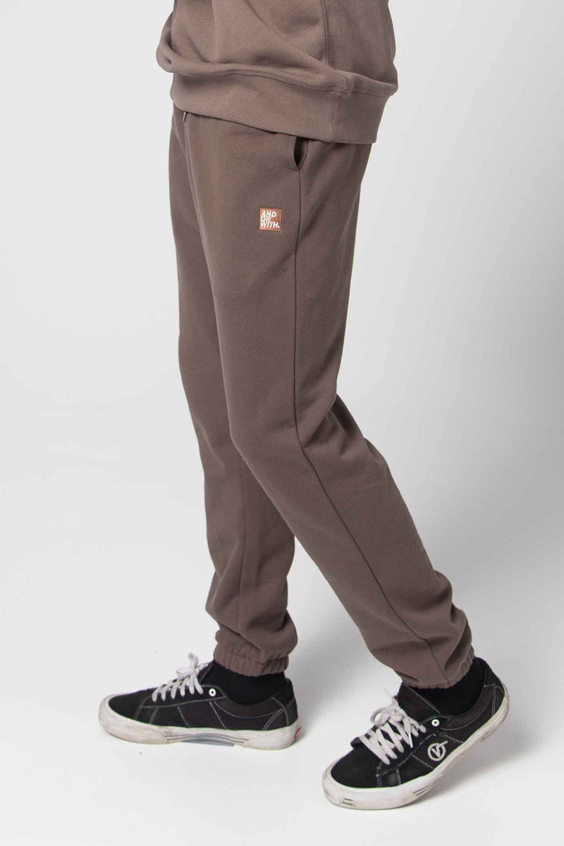 unisex-brown-fleece-trackies-track-pants-andorwith-surf-skate-wear