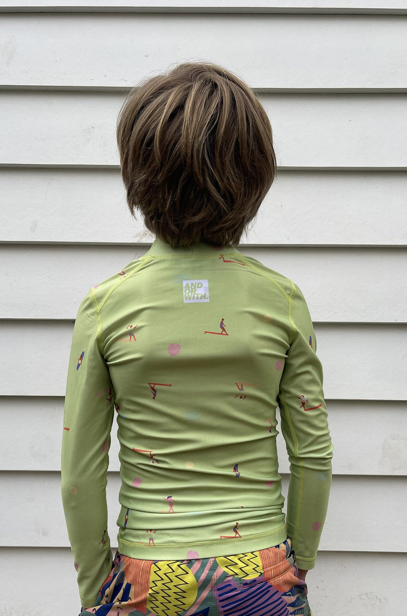 long sleeve-rashie-rash vest-recycled-andorwith-kids-surf-wear