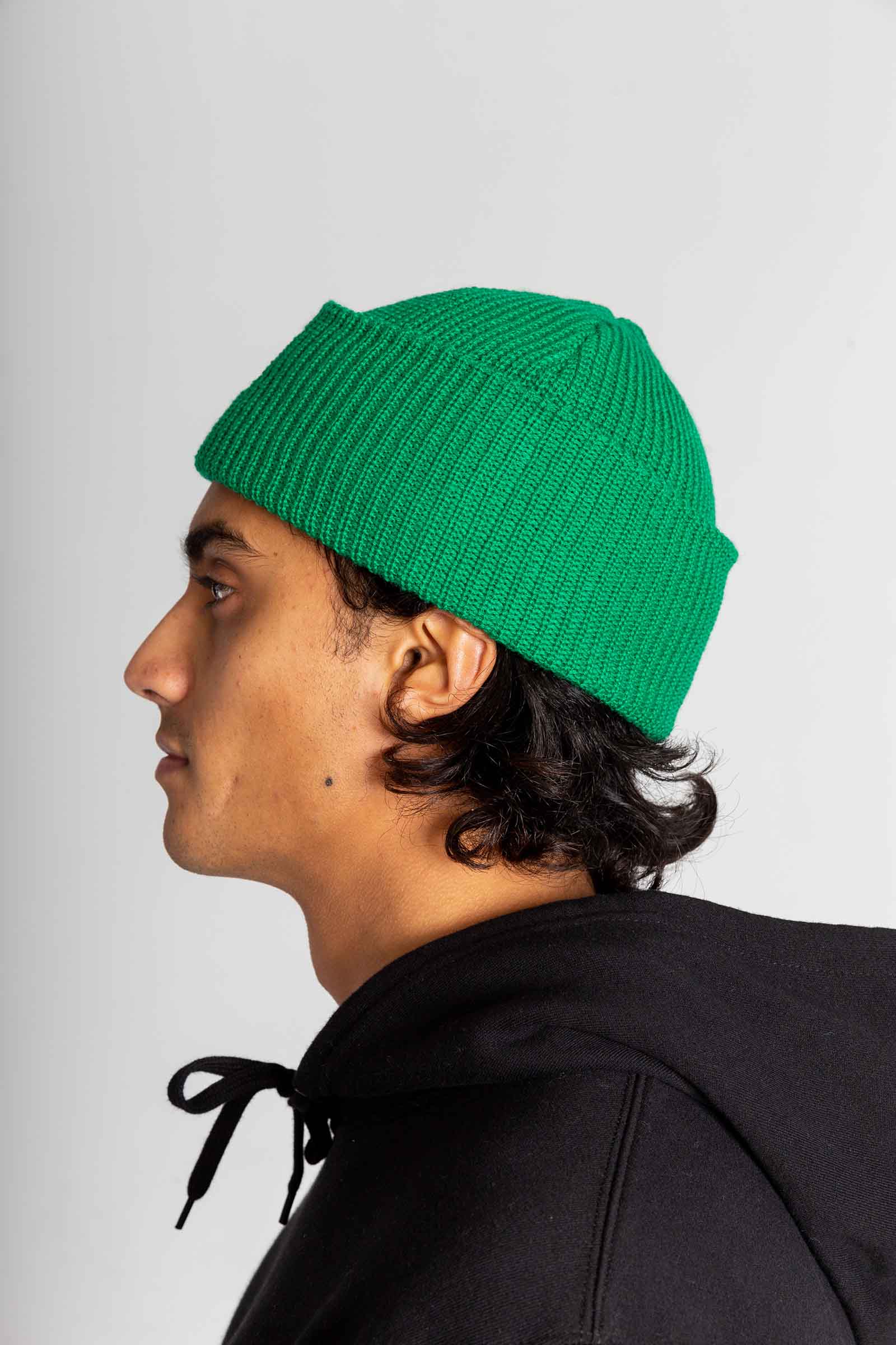 unisex-green-wool-beanie-andorwith-surf-skate-wear