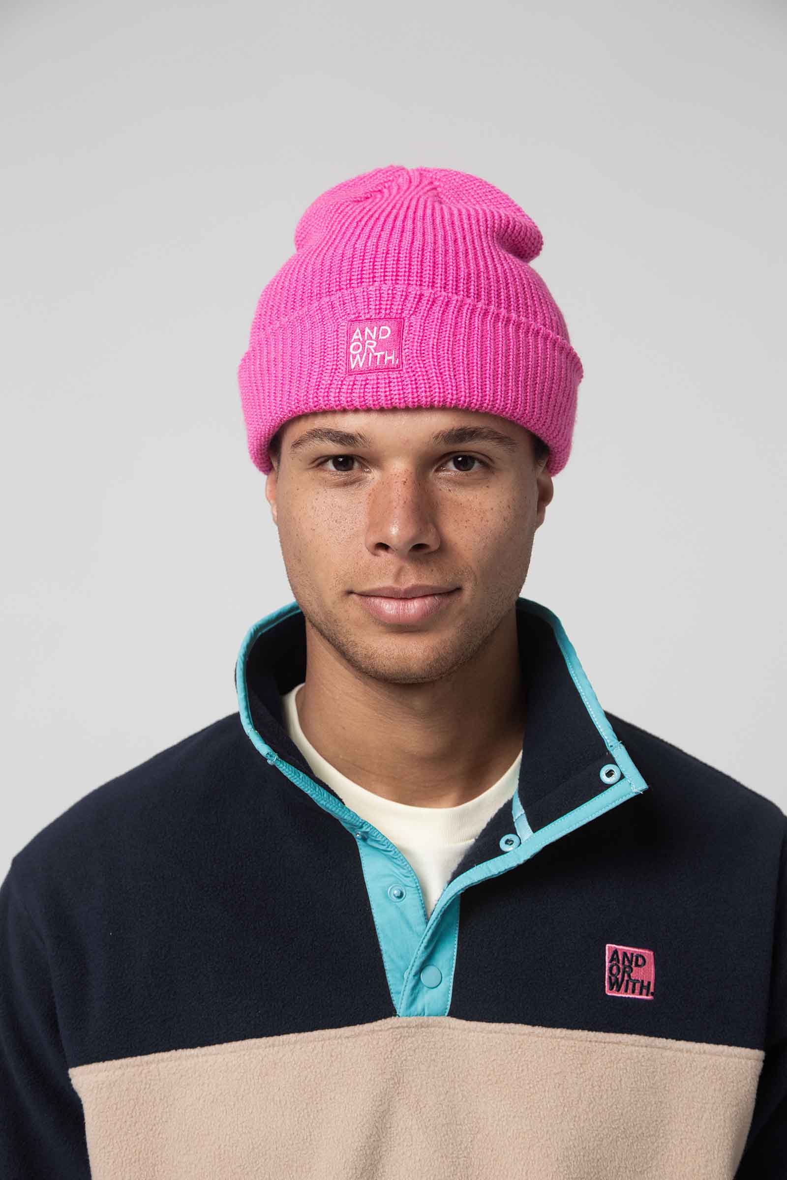 unisex-pink-wool-beanie-andorwith-surf-skate-wear