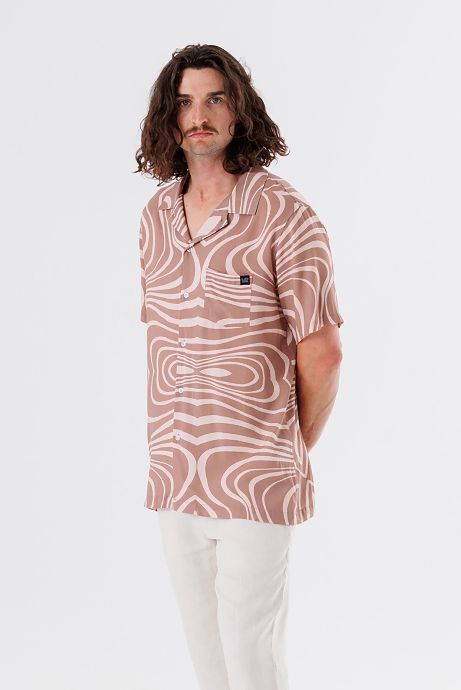 unisex-organic-rayon-shirt-brown-andorwith-surf-skate-wear