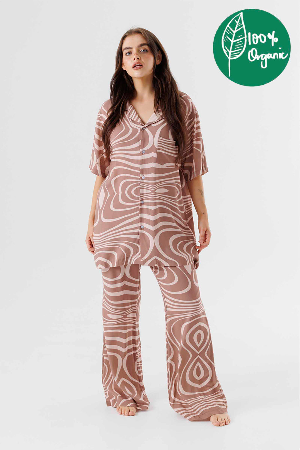 unisex-organic-rayon-shirt-brown-andorwith-surf-skate-wear