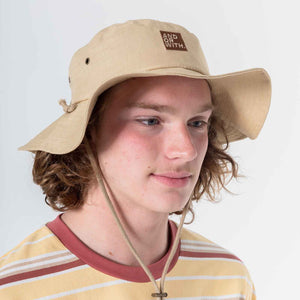 Logo Hemp Bucket Hat Tan