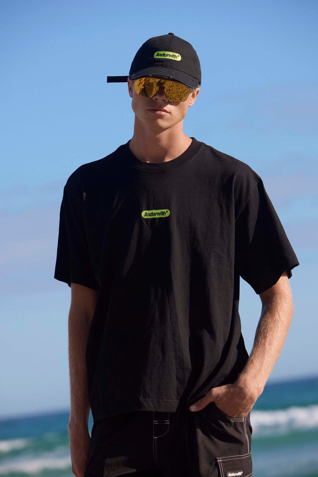 Green Pill Box Tee Black