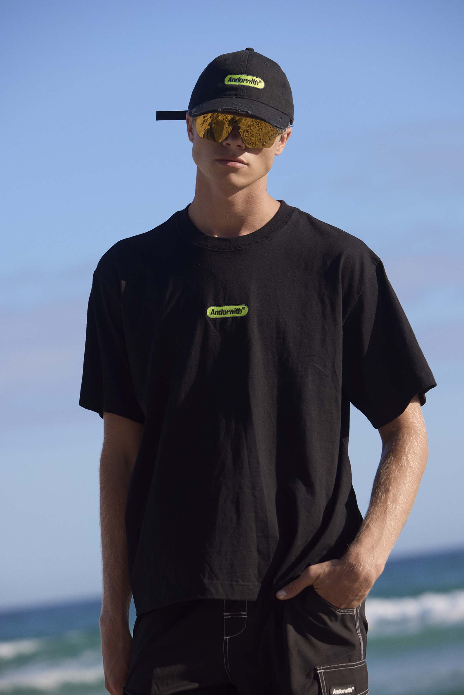 Green Pill Box Tee Black