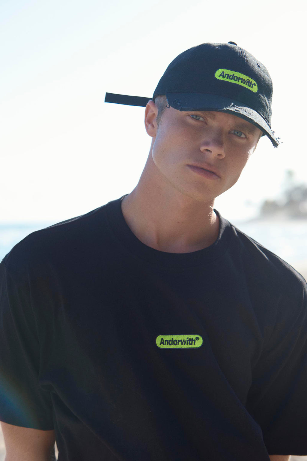 Green Pill Distressed Cap Black