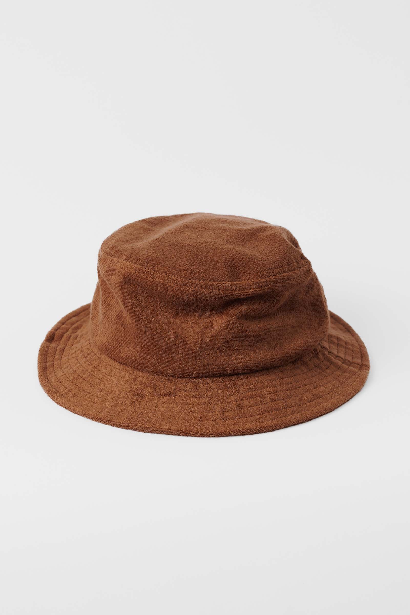 unisex-brown-terry-towlling-bucket-hat-andorwith-surf-skate-wear