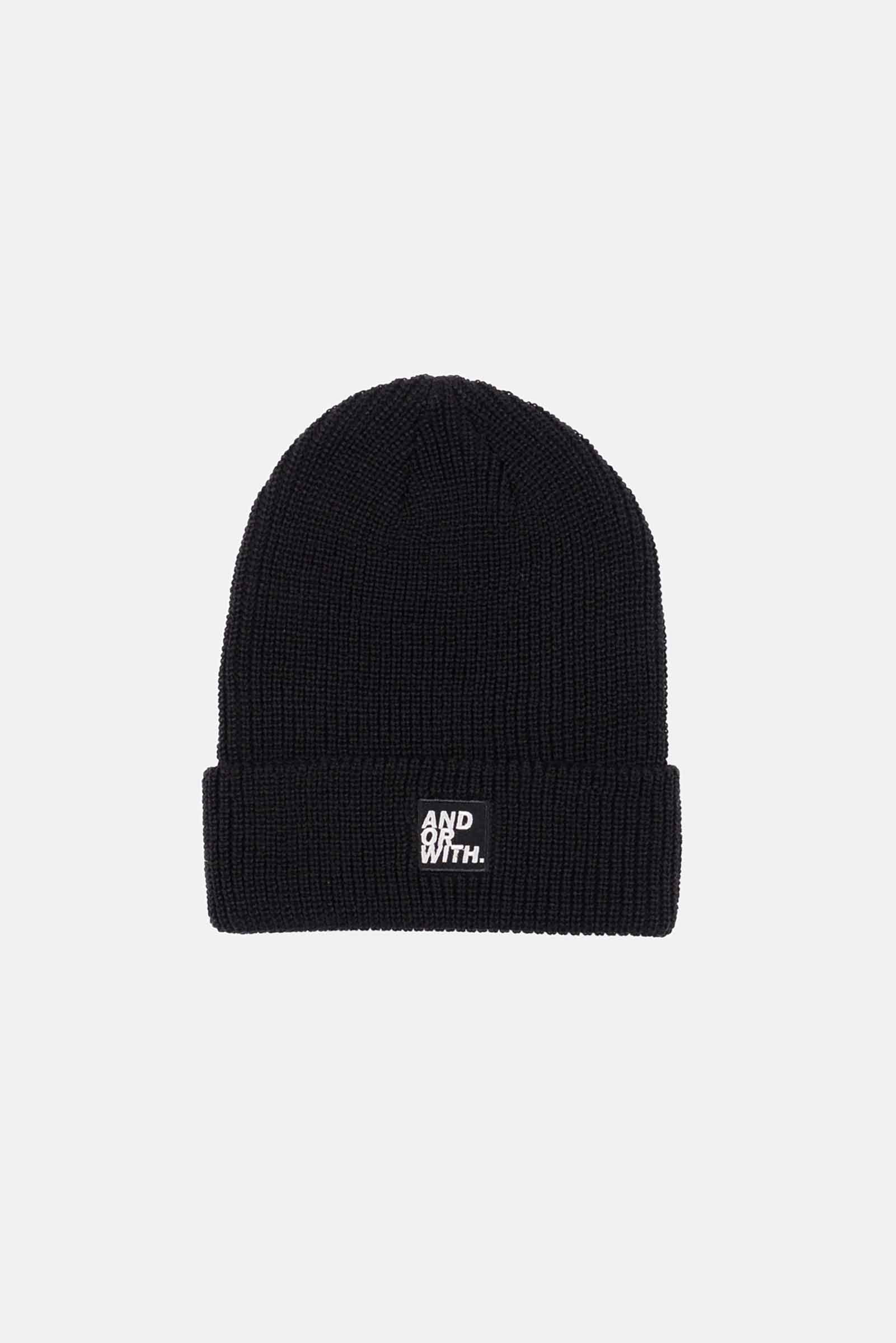 unisex-black-wool-beanie-andorwith-surf-skate-wear