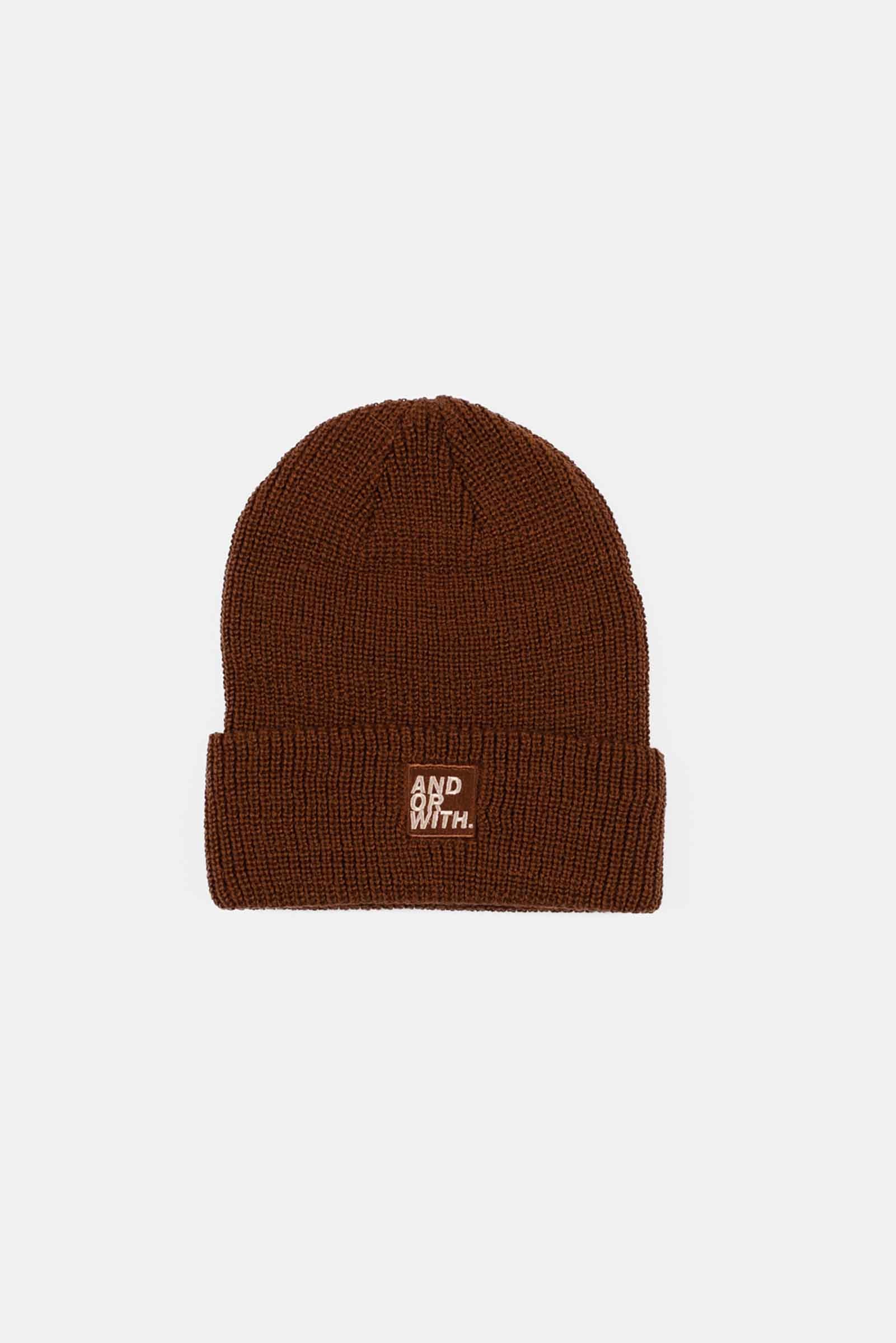 unisex-brown-wool-beanie-andorwith-surf-skate-wear