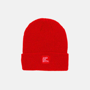 unisex-red-wool-beanie-andorwith-surf-skate-wear