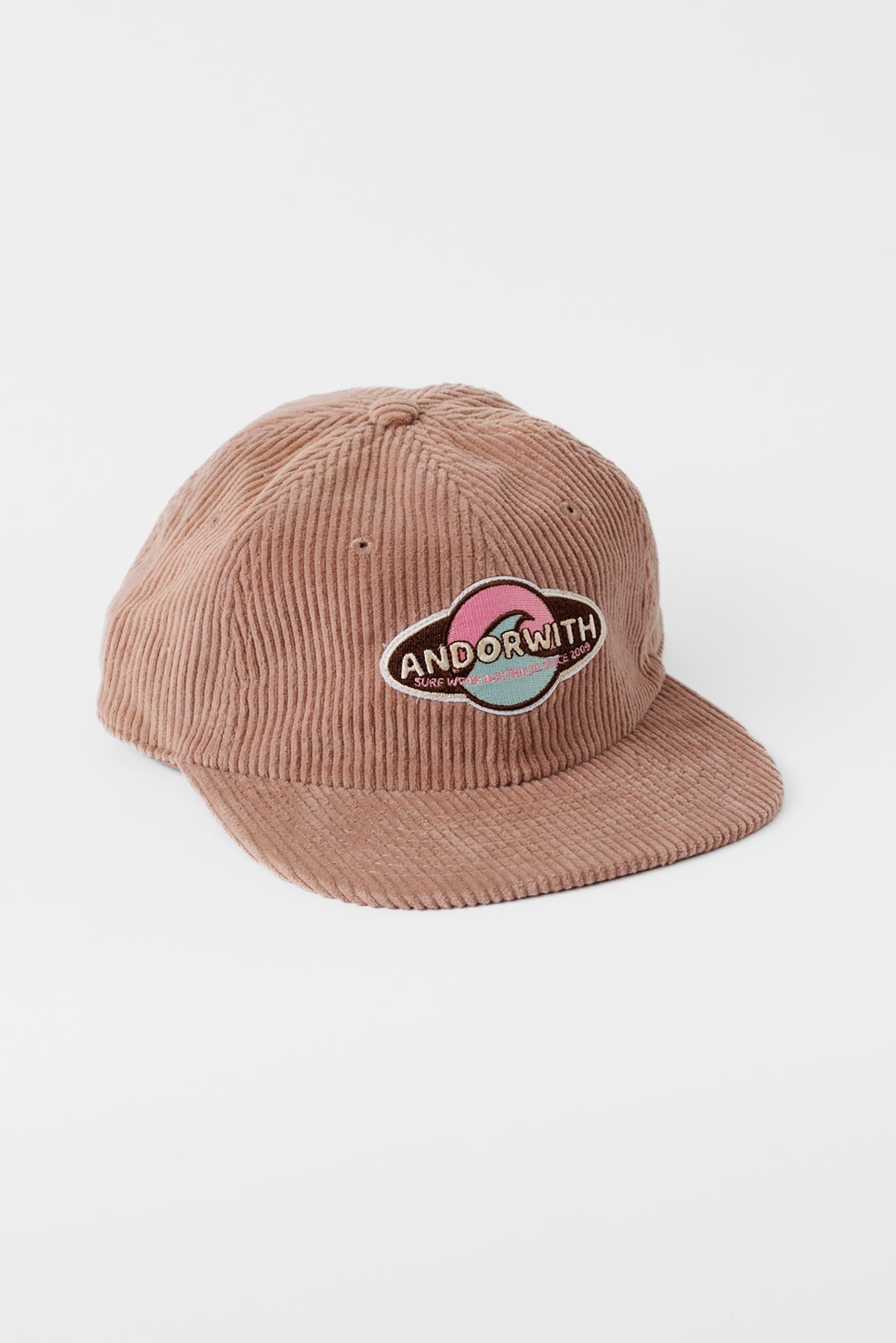 corduroy-faded-pink-hat-andorwith-surf-skate-wear