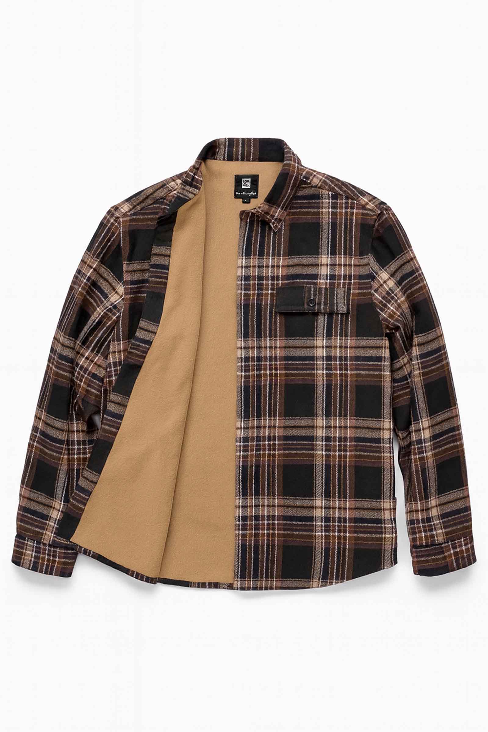 Beached Out Flannel Overshirt Black / Purple