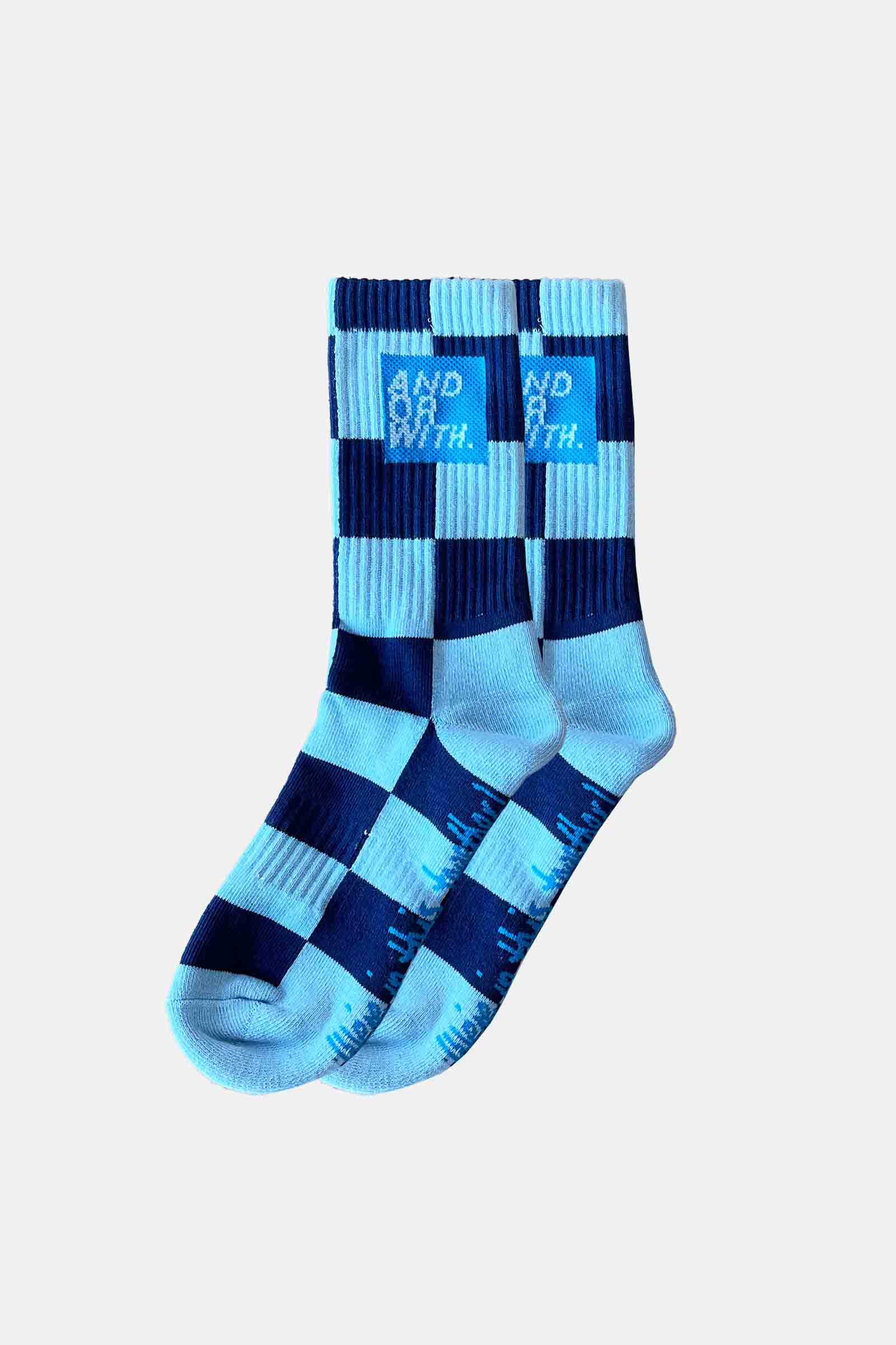 Checkered Socks Baby Blue/Navy