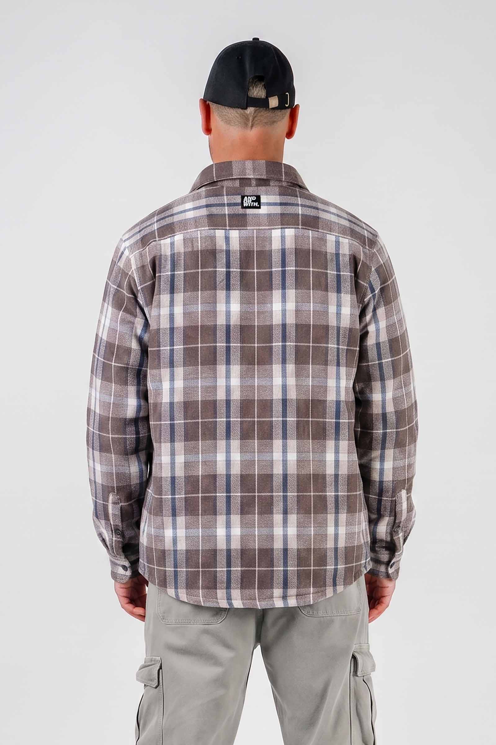 Beached Out Flannel Overshirt Brown / Cream *PRE ORDER* SHIPS 14TH JULY