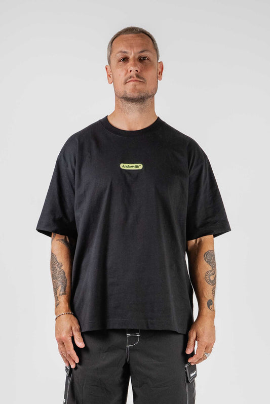 Green Pill Box Tee Black