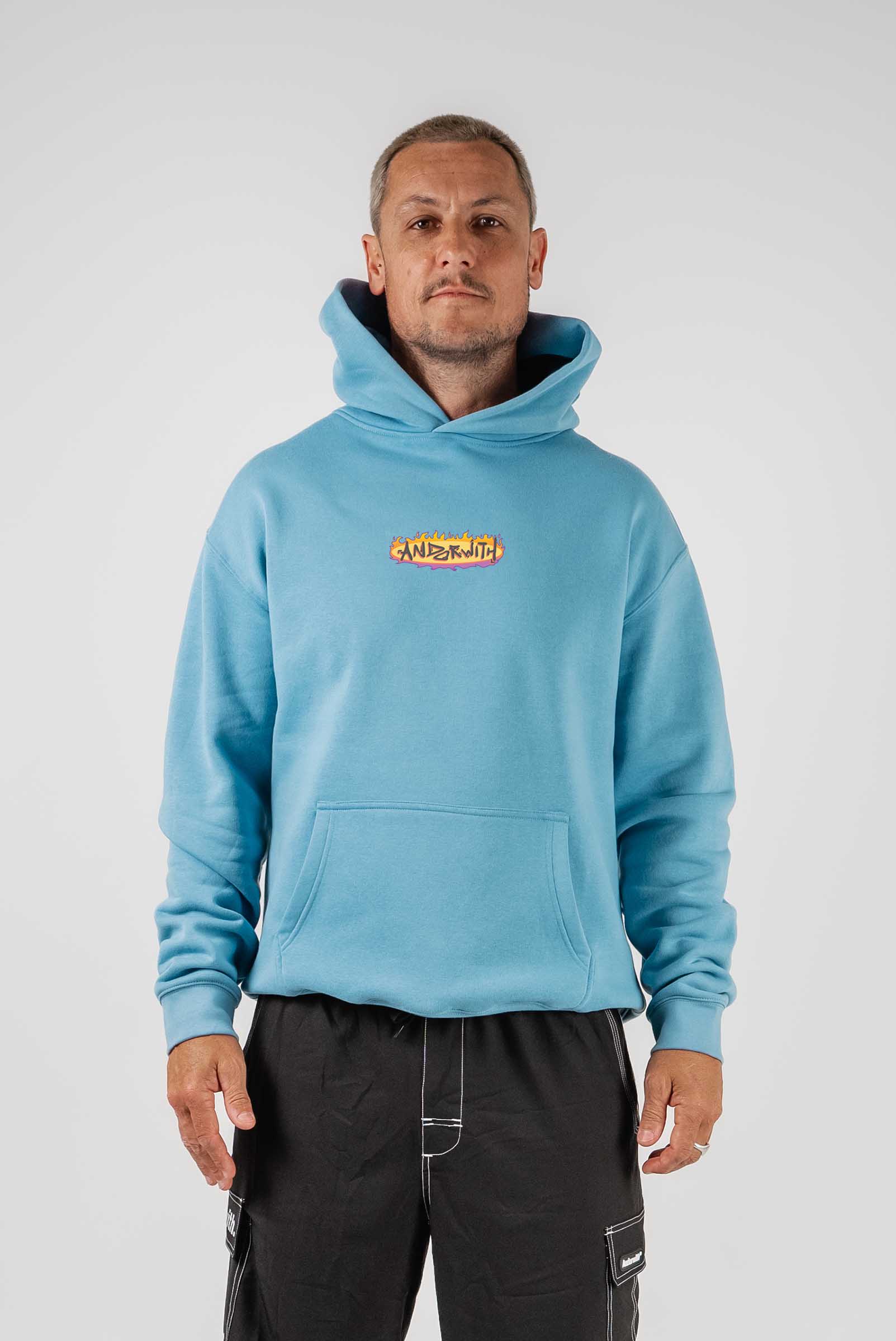 On Fire Hoodie Baby Blue