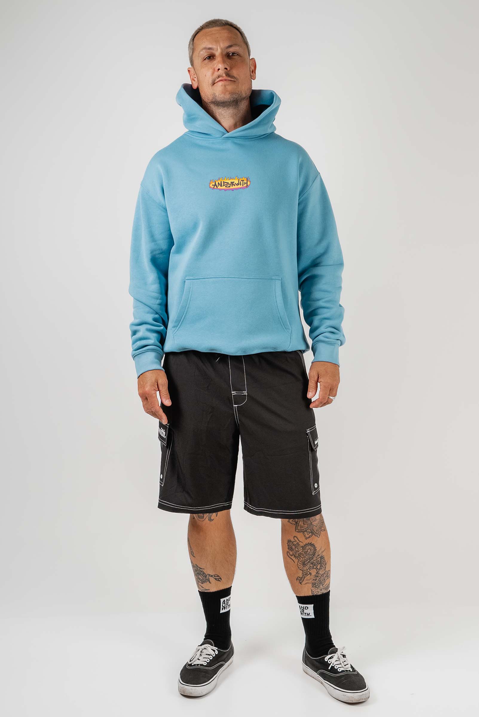 On Fire Hoodie Baby Blue