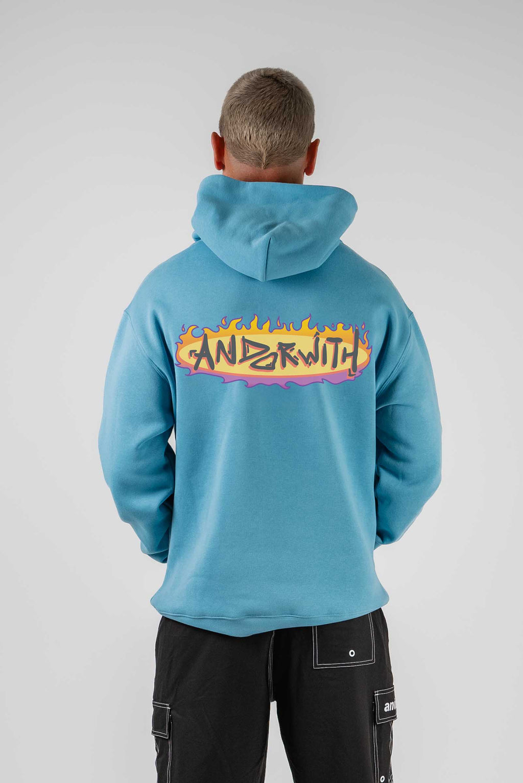 On Fire Hoodie Baby Blue