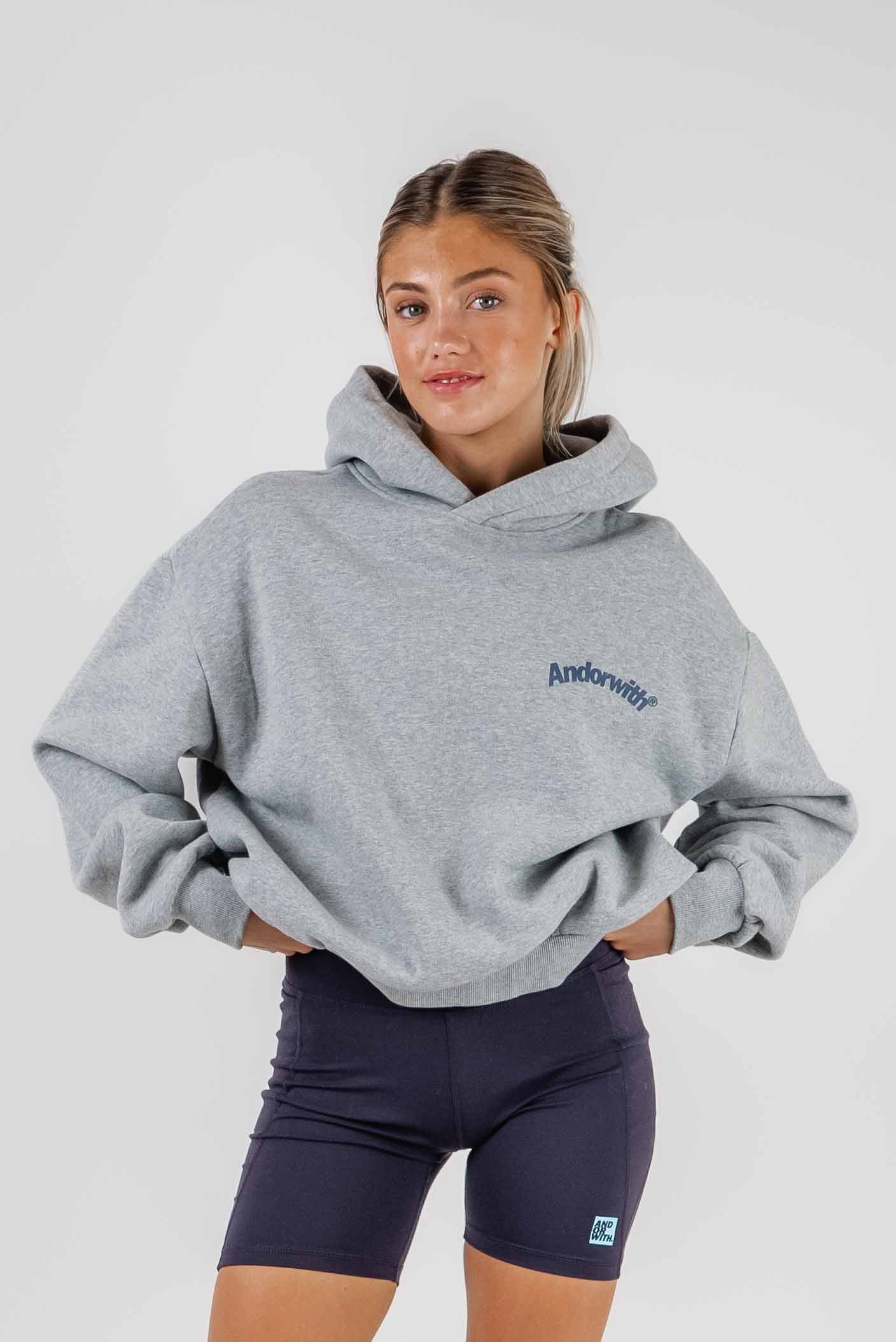 Swoop Box Fit Hoodie Grey Marle