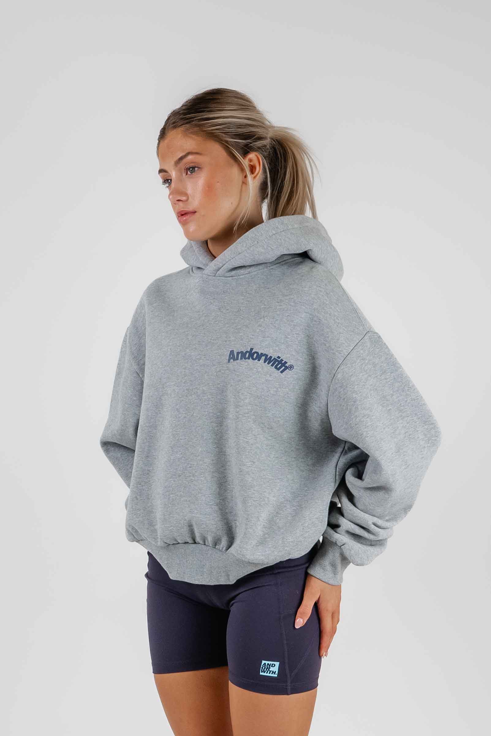 Swoop Box Fit Hoodie Grey Marle