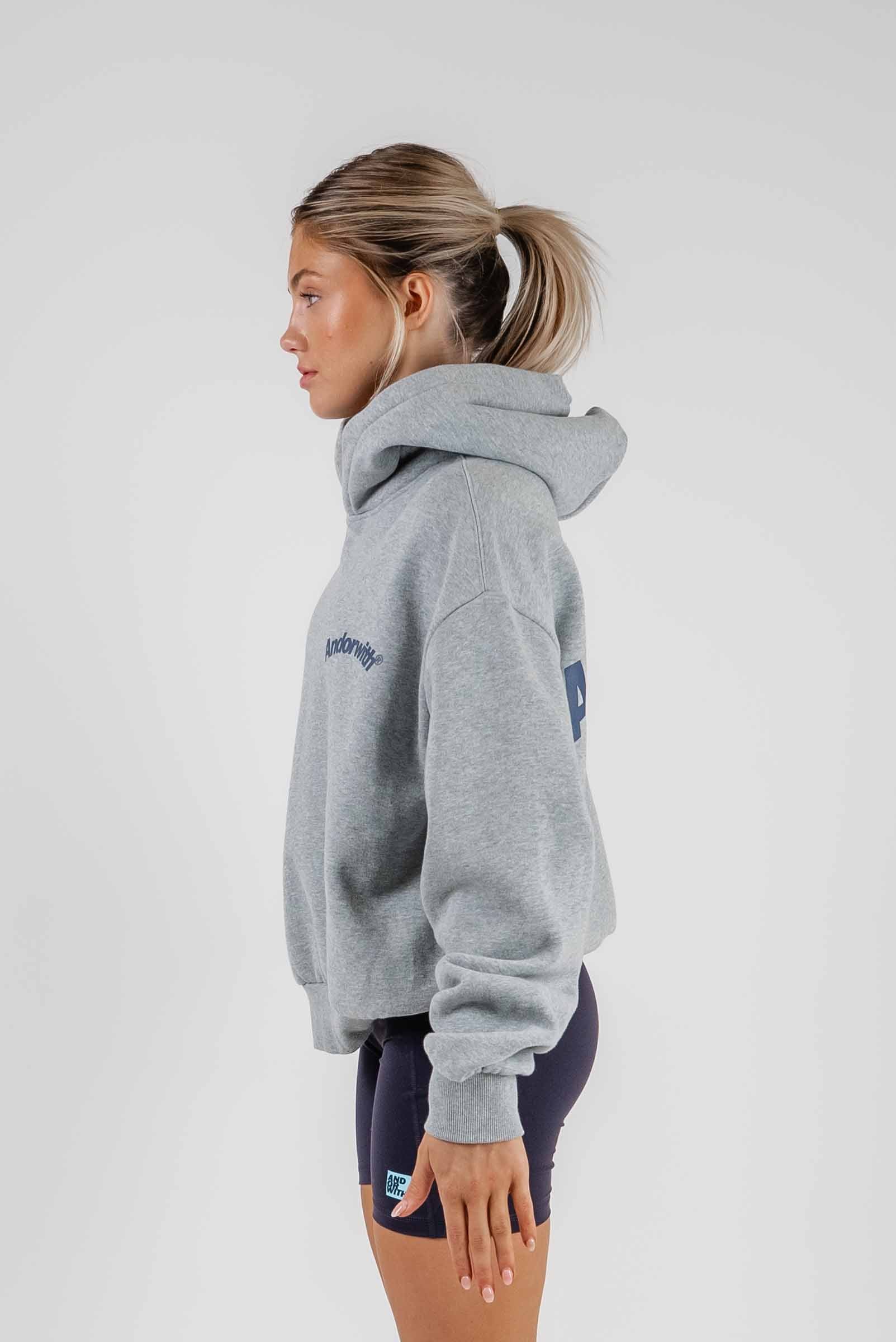 Swoop Box Fit Hoodie Grey Marle