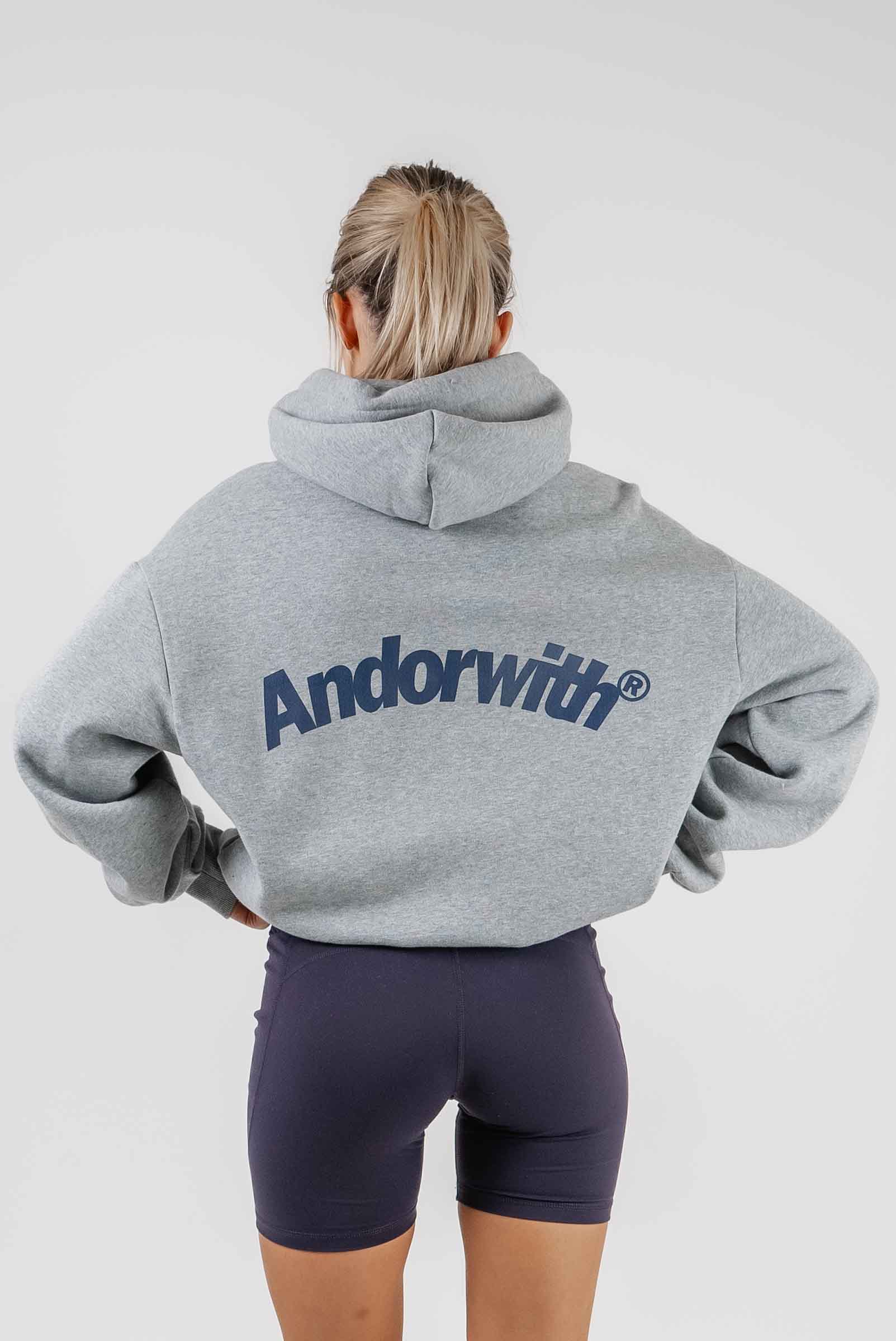 Swoop Box Fit Hoodie Grey Marle