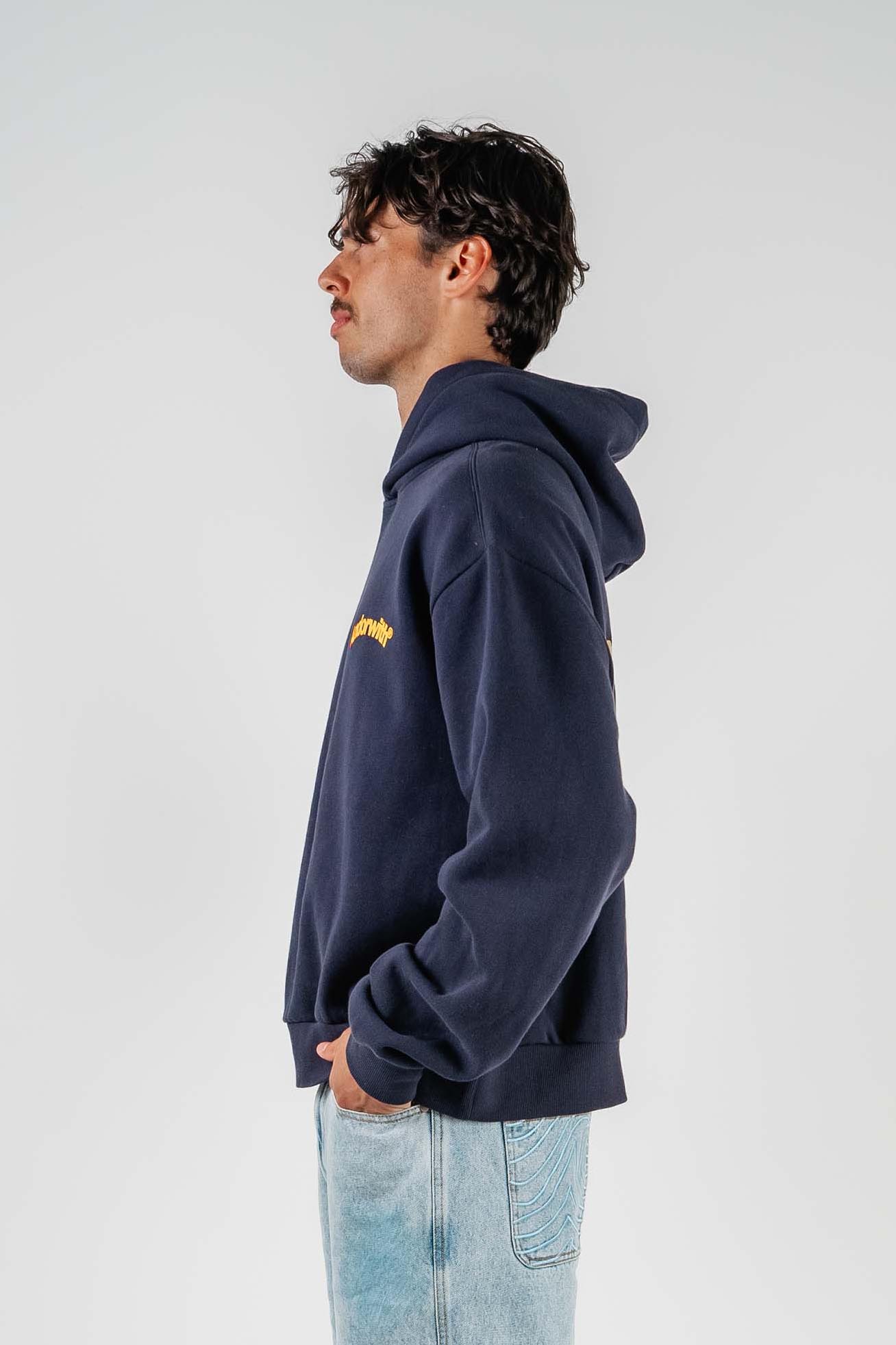 Swoop Box Fit Hoodie Navy