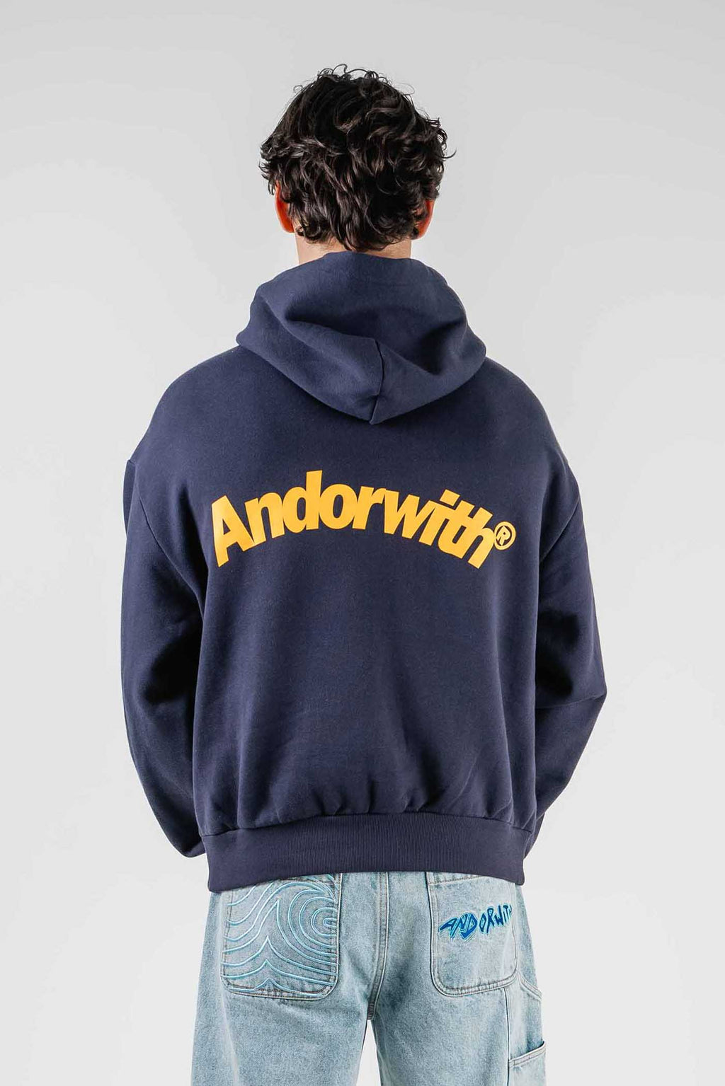 Swoop Box Fit Hoodie Navy
