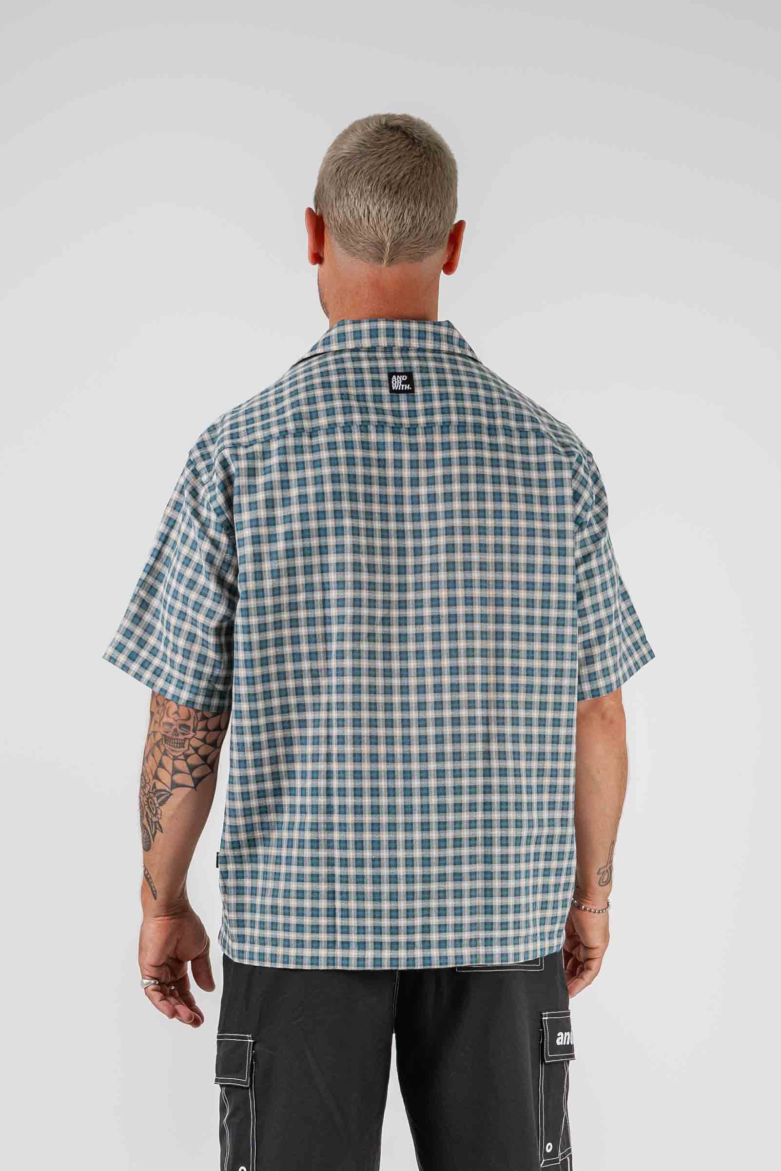 Check Button Up Shirt Green