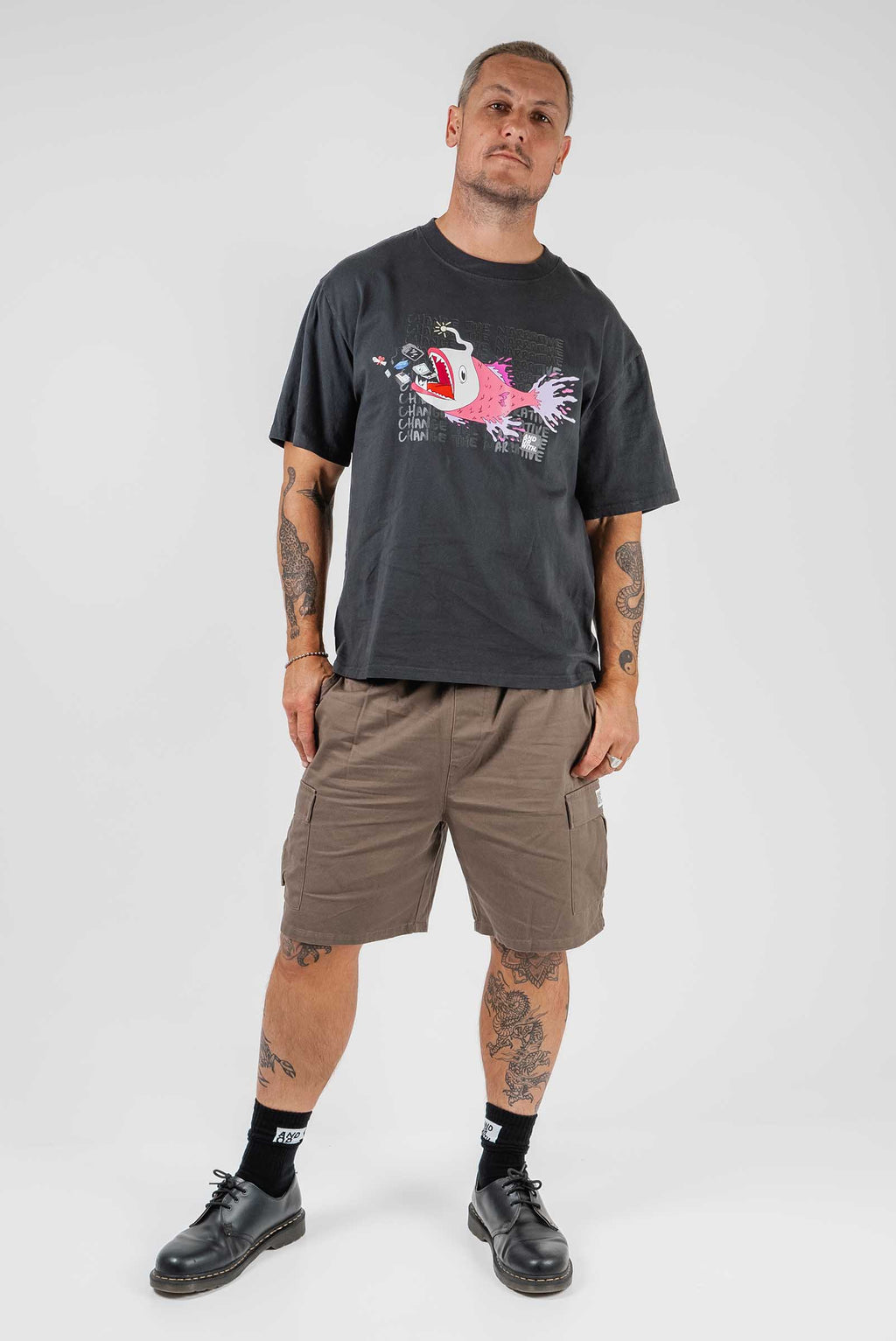 Logo Cargo Shorts Brown