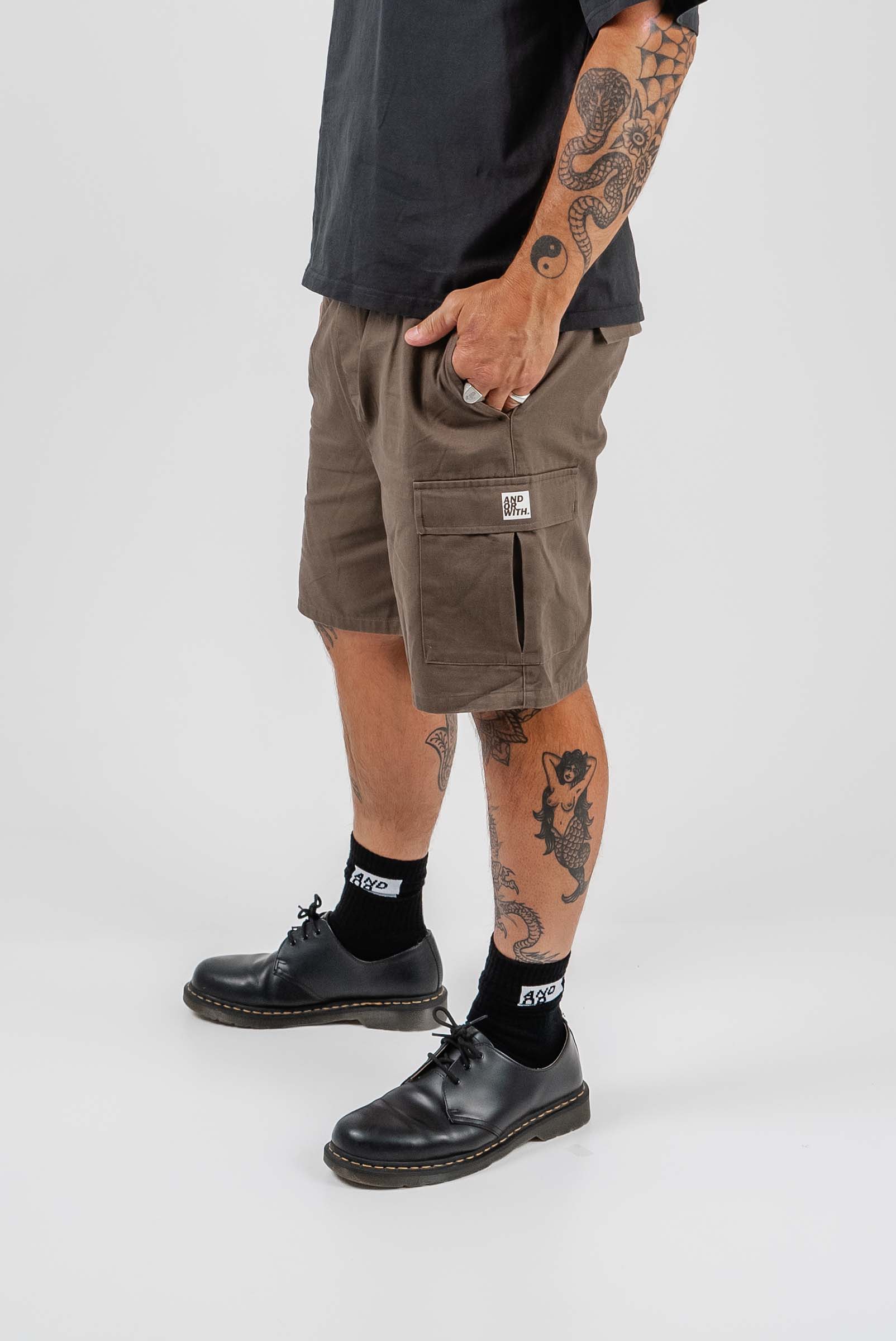 Logo Cargo Shorts Brown