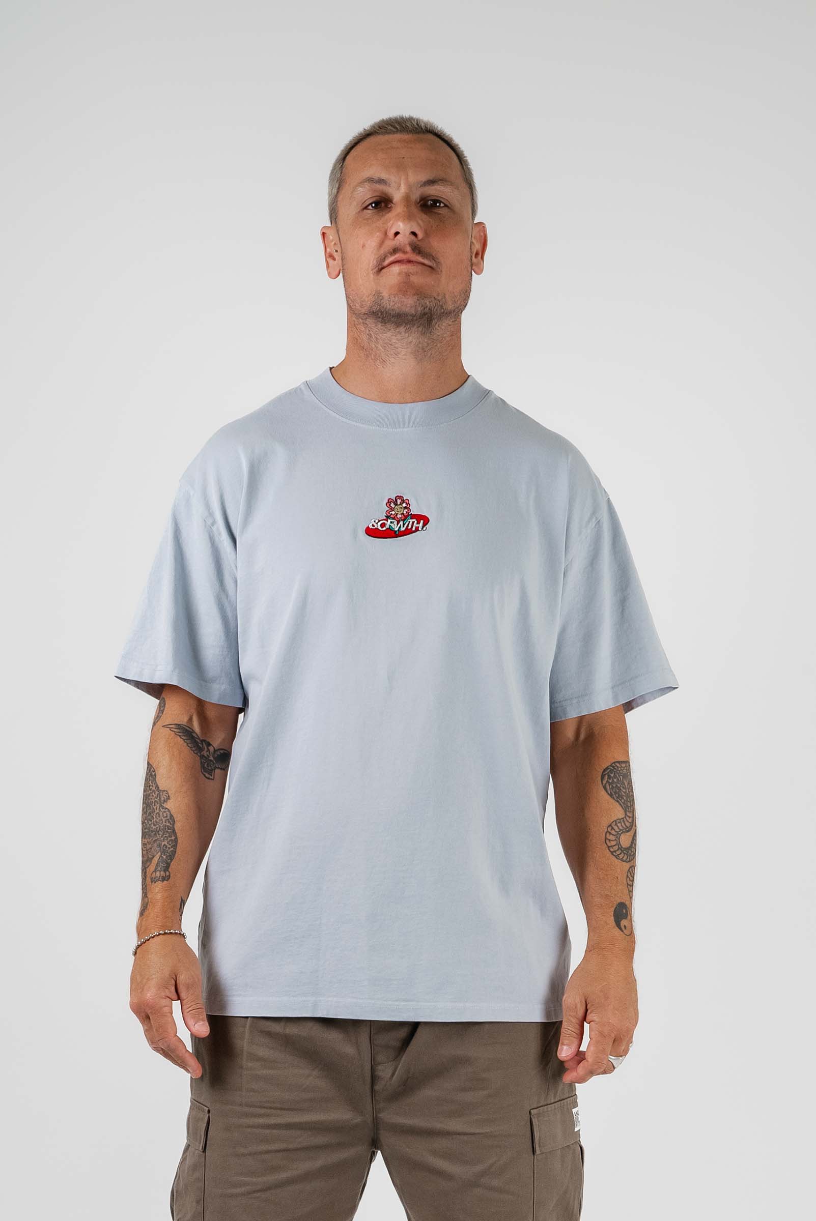 Trippy Flower Oversized Tee Light Blue