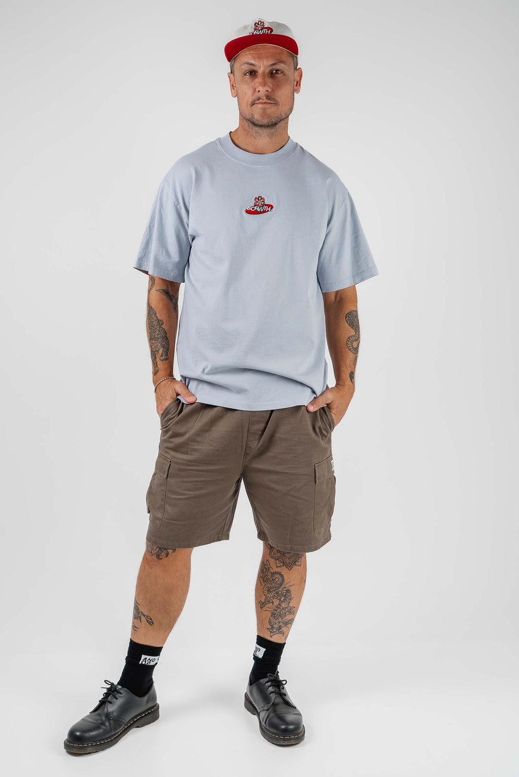 Trippy Flower Oversized Tee Light Blue