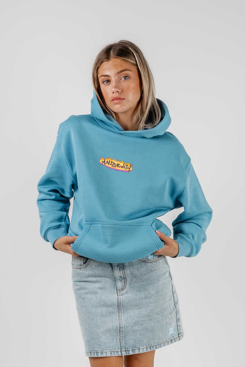 On Fire Hoodie Baby Blue