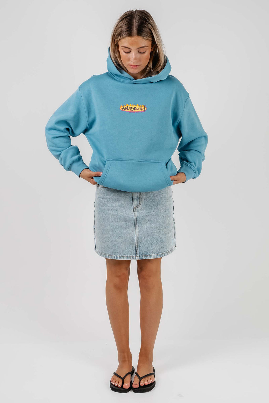 On Fire Hoodie Baby Blue