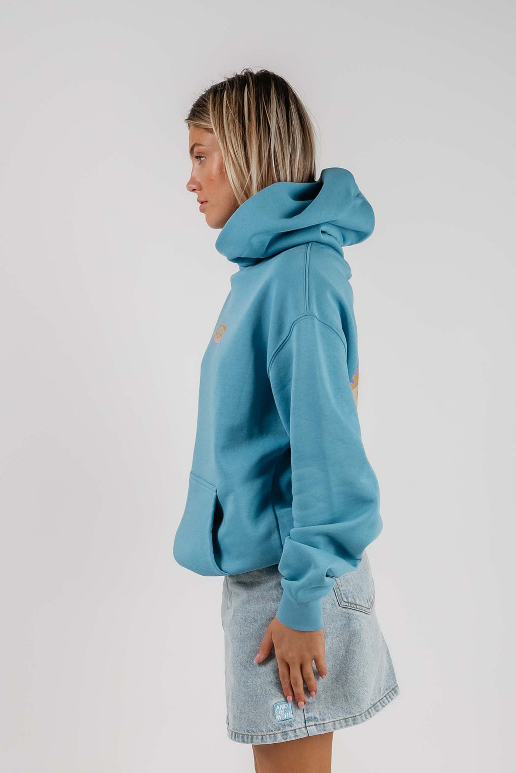 On Fire Hoodie Baby Blue