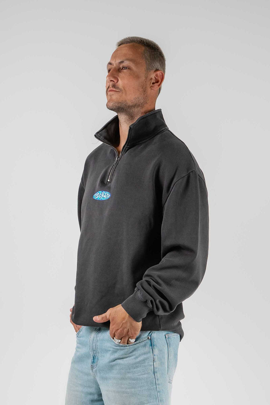 Shield 1/4 Zip Fleece Pullover Faded Black